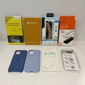 iPhone 11 Pro Accessory Bundle, 2 Silicone Cases  + 7 Glass Screen Protectors